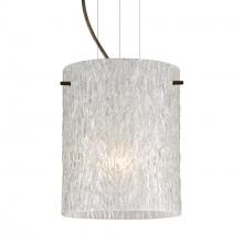 Besa Lighting 1KG-4006GL-BR-L - Besa Pendant Tamburo 8 Bronze Glitter Stone 1x100W Medium Base, 15Ft. Option