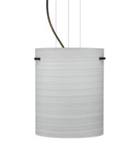 Besa Lighting 1KG-4006KR-LED-BR-L - Besa Tamburo 8 Pendant Chalk Bronze 1x11W LED, 15Ft. Option