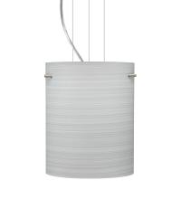 Besa Lighting 1KG-4006KR-LED-SN-L - Besa Tamburo 8 Pendant Chalk Satin Nickel 1x11W LED, 15Ft. Option