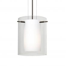 Besa Lighting 1KG-C00607-BR-L - Besa Pendant Pahu 8 Bronze Clear/Opal 1x100W Medium Base, 15Ft. Option