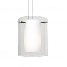 Besa Lighting 1KG-C00607-SN-L - Besa Pendant Pahu 8 Satin Nickel Clear/Opal 1x100W Medium Base, 15Ft. Option