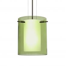 Besa Lighting 1KG-L00607-BR-L - Besa Pendant Pahu 8 Bronze Transparent Olive/Opal 1x100W Medium Base, 15Ft. Option