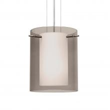 Besa Lighting 1KG-S00607-LED-SN-L - Besa Pendant Pahu 8 Satin Nickel Transparent Smoke/Opal 1x11W LED, 15Ft. Option