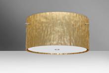 Besa Lighting 1KM-4008GS-LED-SN - Besa Ceiling Tamburo 16 Satin Nickel Stone Gold Foil 1x28W LED