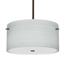 Besa Lighting 1KT-4008KR-BR - Besa Stem Pendant Tamburo 16 Bronze Chalk 3x100W Medium Base