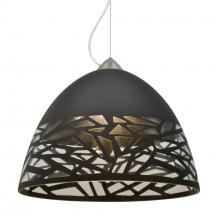 Besa Lighting 1KX-KIEVBK-SN-L - Besa Kiev Pendant, Black, Satin Nickel Finish, 1x60W Medium Base, 15Ft. Cord