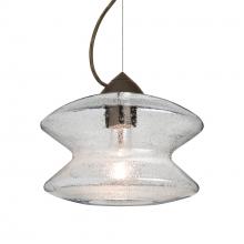 Besa Lighting 1KX-ZENCL-BR-L - Besa, Zen Cable Pendant , Clear Bubble, Bronze Finish, 1x60W Medium Base, 15Ft. Cord