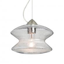 Besa Lighting 1KX-ZENCL-EDIL-SN - Besa, Zen Cable Pendant , Clear Bubble, Satin Nickel Finish, 1x8W LED Filament