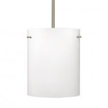 Besa Lighting 1TT-400607-LED-SN-L - Besa Tamburo 8 Pendant Opal Matte Satin Nickel 1x11W LED, 15Ft. Cord