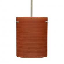 Besa Lighting 1TT-4006CH-LED-SN-L - Besa Tamburo 8 Pendant Cherry Satin Nickel 1x11W LED, 15Ft. Cord