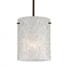 Besa Lighting 1TT-4006GL-BR-L - Besa Stem Pendant Tamburo 8 Bronze Glitter Stone 1x100W Medium Base, 15Ft. Cord