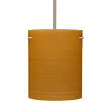 Besa Lighting 1TT-4006OK-LED-SN-L - Besa Tamburo 8 Pendant Oak Satin Nickel 1x11W LED, 15Ft. Cord