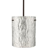 Besa Lighting 1TT-4006SS-LED-BR - Besa Tamburo 8 Pendant Stone Silver Foil Bronze 1x11W LED