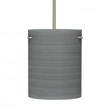 Besa Lighting 1TT-4006TN-LED-SN-L - Besa Tamburo 8 Pendant Titan Satin Nickel 1x11W LED, 15Ft. Cord