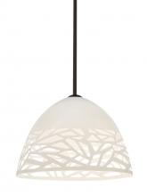 Besa Lighting 1TT-KIEVWH-LED-BR - Besa Kiev Stem Pendant, White, Bronze Finish, 1x9W LED