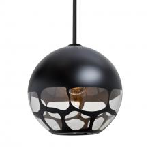 Besa Lighting 1TT-ROCKYBK-LED-BK - Besa, Rocky Stem Pendant, Black, Black Finish, 1x9W LED