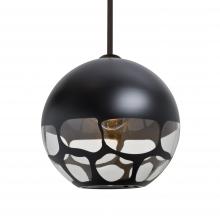 Besa Lighting 1TT-ROCKYBK-LED-BR-L - Besa, Rocky Stem Pendant, Black, Bronze Finish, 1x9W LED, 15Ft. Cord