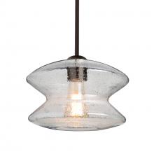 Besa Lighting 1TT-ZENCL-BR-L - Besa, Zen Stem Pendant , Clear Bubble, Bronze Finish, 1x60W Medium Base, 15Ft. Cord