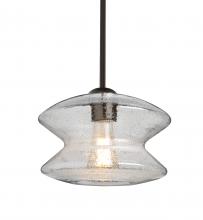 Besa Lighting 1TT-ZENCL-EDIL-BR-L - Besa, Zen Stem Pendant , Clear Bubble, Bronze Finish, 1x8W LED Filament, 15Ft. Cord