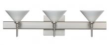  3SW-282453-LED-SN-SQ - Besa Wall With SQ Canopy Kona Satin Nickel White Starpoint 3x5W LED