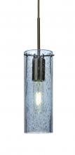 Besa Lighting J-JUNI10BL-BR - Besa, Juni 10 Pendant For Multiport Canopy, Blue Bubble, Bronze, 1x60W Medium Base