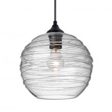 Besa Lighting OP-462761-EDIL-BK - Besa Wave 10 Outdoor Pendant Black Clear 1x8W LED Filament