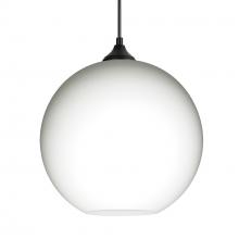 Besa Lighting OP-COCO1207-LED-BK - Besa Coco 12 Pendant, Opal Matte, Black Finish, 1x9W LED