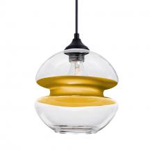 Besa Lighting OP-HULA8GD-EDIL-BK - Besa, Hula 8 Outdoor Pendant, Clear/Gold, Black Finish, 1x8W LED Edison