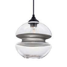 Besa Lighting OP-HULA8SL-EDIL-BK - Besa, Hula 8 Outdoor Pendant, Clear/Silver, Black Finish, 1x8W LED Edison