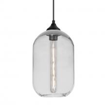 Besa Lighting OP-OMEGA12CL-EDIL-BK - Besa, Omega 12 Outdoor Pendant, Clear, Black Finish, 1x5W LED Filament