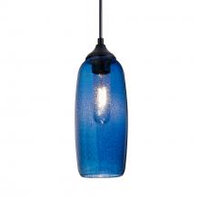 Besa Lighting OP-PINOT9BL-EDIL-BK - Besa, Pinot 9 Outdoor Pendant, Blue Bubble, Black FInish 1x4W LED Filament