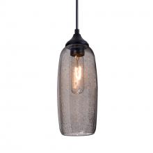 Besa Lighting OP-PINOT9SM-EDIL-BK - Besa, Pinot 9 Outdoor Pendant, Smoke Bubble, Black FInish 1x4W LED Filament