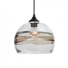 Besa Lighting OP-SPIR8SC-EDIL-BK - Besa Spirit 8 Outdoor Pendant, Smoke/Clear, Black Finish, 1x8W LED Filament