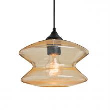 Besa Lighting OP-ZENGD-EDIL-BK - Besa, Zen Outdoor Pendant, Gold Bubble, Black Finish, 1x8W LED Filament