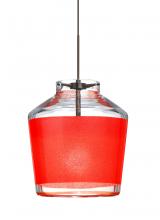 Besa Lighting XP-PIC6RD-BR - Besa Pendant Pica 6 Bronze Red Sand 1x50W Halogen