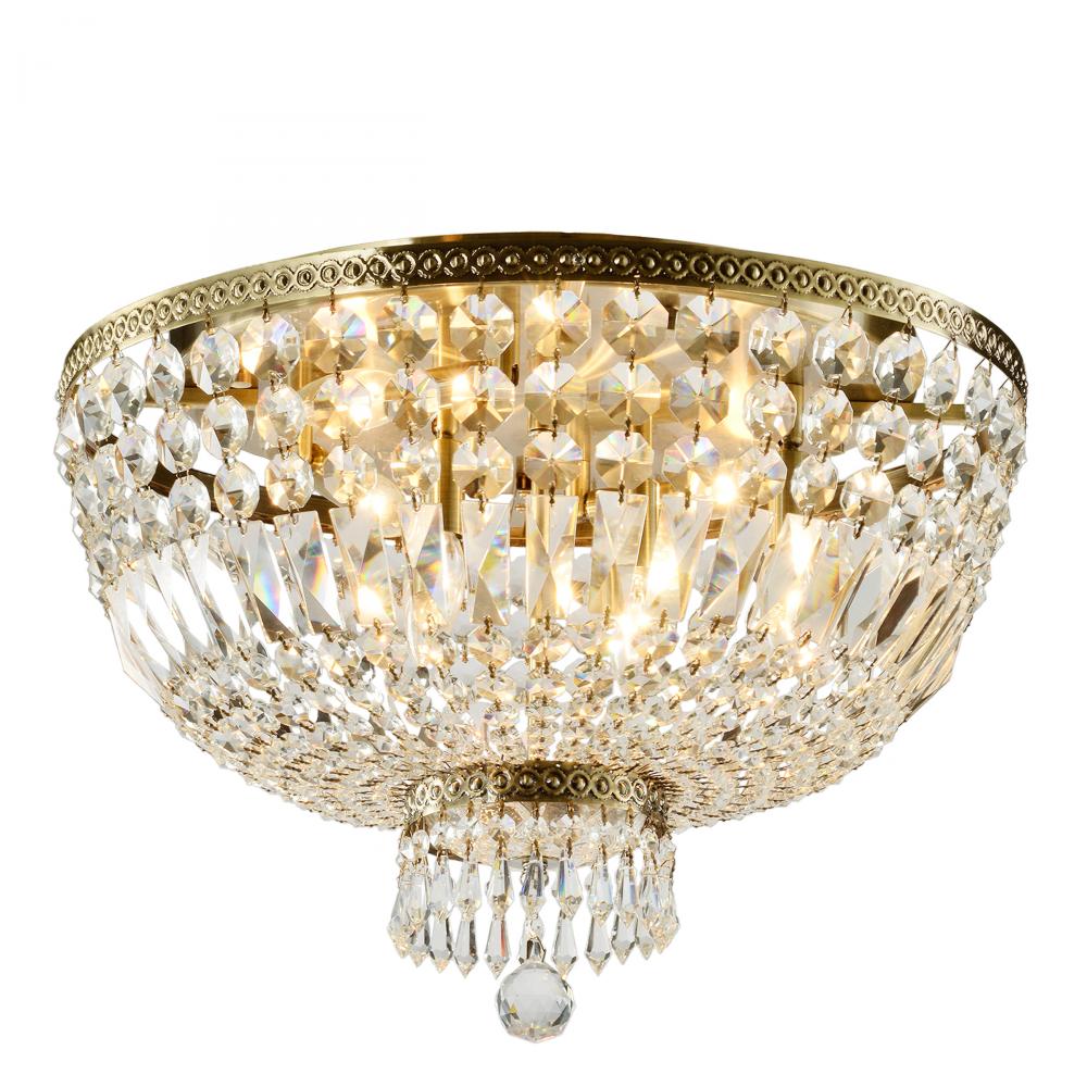 Metropolitan 6-Light Antique Bronze Finish Crystal Flush Mount Ceiling Light 20 in. Dia x 14 in. H R