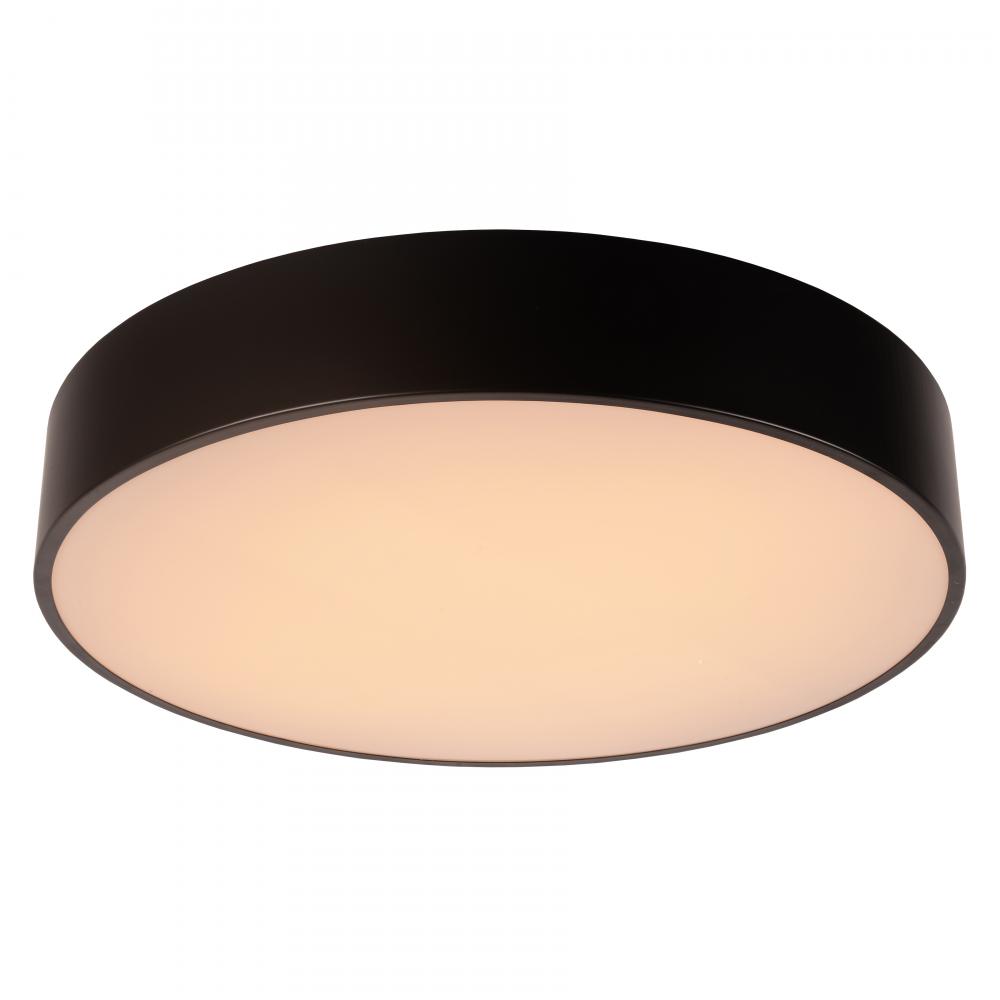 Aperture 48-Watt Matte Black Finish Integrated LEd Circle Flush Mount Ceiling Light 24 in. Dia x 4 i