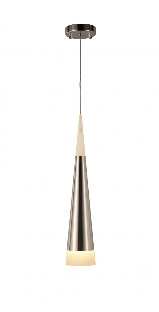 Pinnacle 12-Watt Polished Chrome Finish Integrated LEd Cone Mini Pendant Ceiling Light 3000K 6 in. D