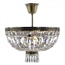 Worldwide Lighting Corp W33087B16 - Metropolitan 4-Light Antique Bronze Finish Crystal Semi Flush Mount Ceiling Light 16 in. Dia x 14 in