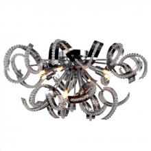 Worldwide Lighting Corp W33112C22 - Medusa 12-Light Chrome Finish Crystal Ribbon Flush Mount Ceiling Light 22 in. Dia x 15 in. H Large