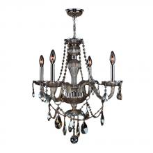 Worldwide Lighting Corp W83095C23-GT - Provence 4-Light Chrome Finish and Golden Teak Crystal Chandelier 23 in. Dia x 25 in. H Medium