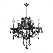 Worldwide Lighting Corp W83116C19-SM - Lyre Collection 5 Light Chrome Finish and Smoke Crystal Chandelier 19" D x 18" H Medium