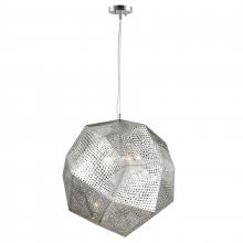 Worldwide Lighting Corp W83430C24 - Geometrics 5-Light Chrome Finish Finish Stainless Steel Pendant Light 24 in. Dia x 24 in. H Large