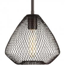 Progress P5337-20 - Mesh Collection One-Light Antique Bronze Farmhouse Pendant Light