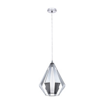 Eglo 95532A - 1x60W Pendant w/ Chrome  Finish & White Glass