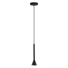 Eglo 97604A - 1x10W LED GU10 Mini Pendant With Matte Black & Gold Finish