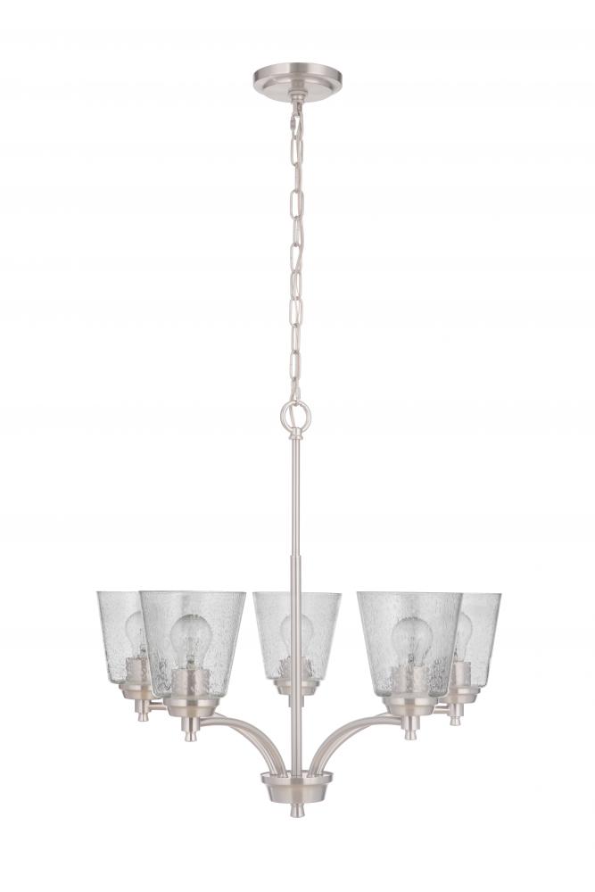 Tyler 5 Light Chandelier in Brushed Polished Nickel