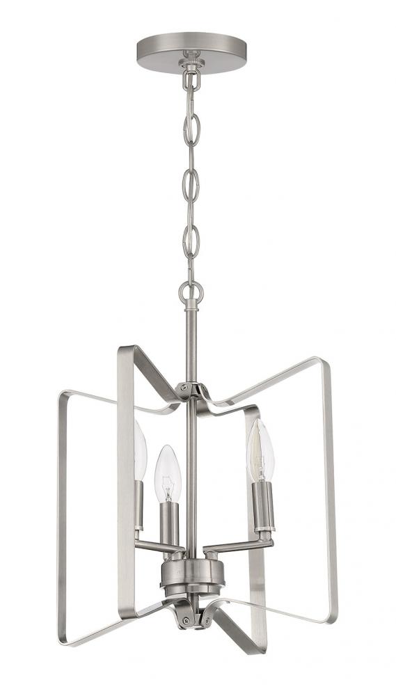 Shayna 3 Light Convertible Semi Flush in Brushed Polished Nickel