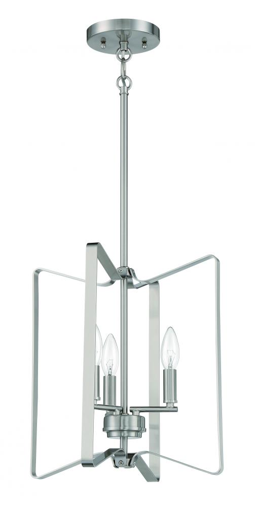 Shayna 3 Light Foyer in Brushed Polished Nickel