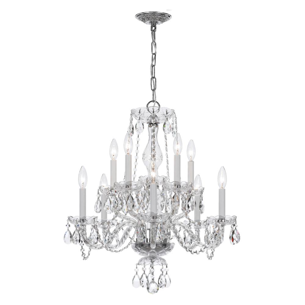 Traditional Crystal 10 Light Spectra Crystal Polished Chrome Chandelier